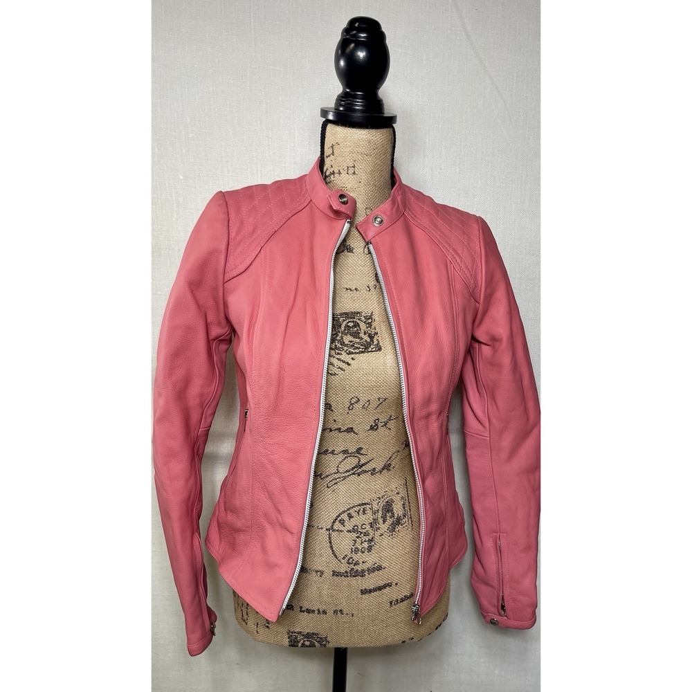 Genuine Pink Leather Jacket - Classic Leather Gear Women's Jacket